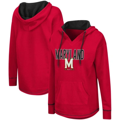 Colosseum Red Maryland Terrapins Tunic Pullover Hoodie