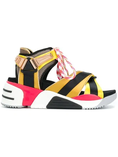 Marc Jacobs Somewhere Sport Mesh And Satin Sandals In Multi