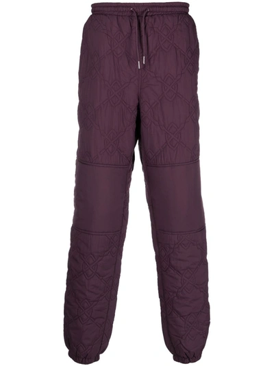 Daily Paper Drawstring Quilted Track Pants In Purple