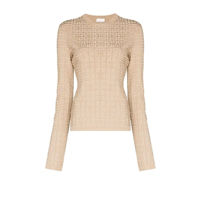 Givenchy (vip) Neutral 4g Monogram Jacquard Sweater In Neutrals