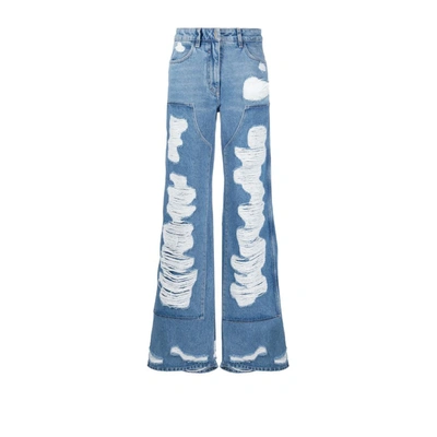 Givenchy (vip) Blue Distressed Wide-leg Jeans