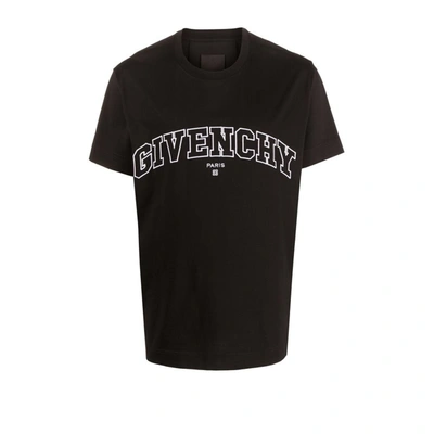Givenchy (vip) Black College Logo Embroidery T-shirt