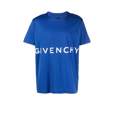 Givenchy (vip) Blue Logo Print Cotton T-shirt