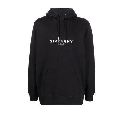 Givenchy (vip) Black Reverse Logo Cotton Hoodie