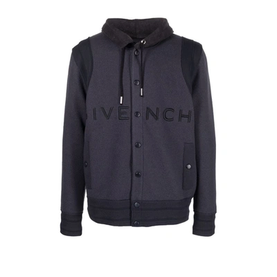 Givenchy (vip) Blue Embroidered Logo Hooded Jacket