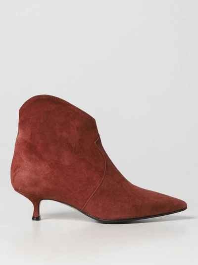 Anna F. Heeled Booties  Woman Color Brick Red