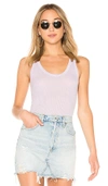 Enza Costa Rib Baseball Tank In Gray