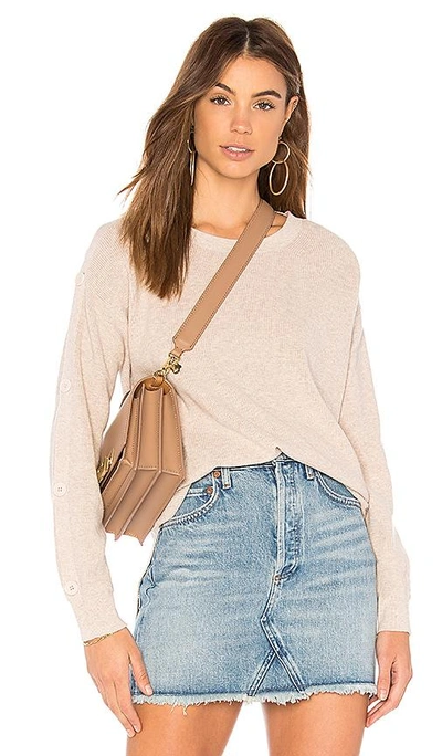 525 America Button Sleeve Pullover In Beige