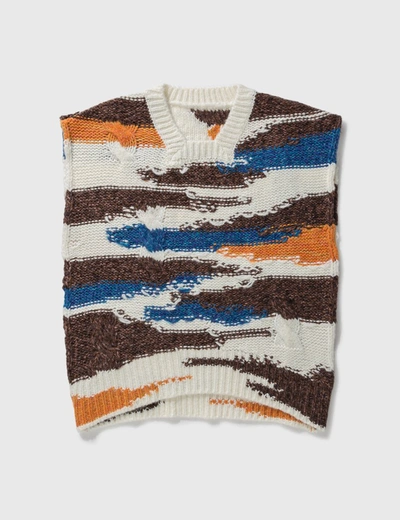 Ader Error Plot Knit Vest In Multicolor