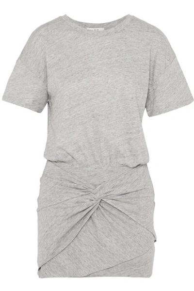 Iro Brelbloa Knotted Cotton-blend Jersey Mini Dress In Gray