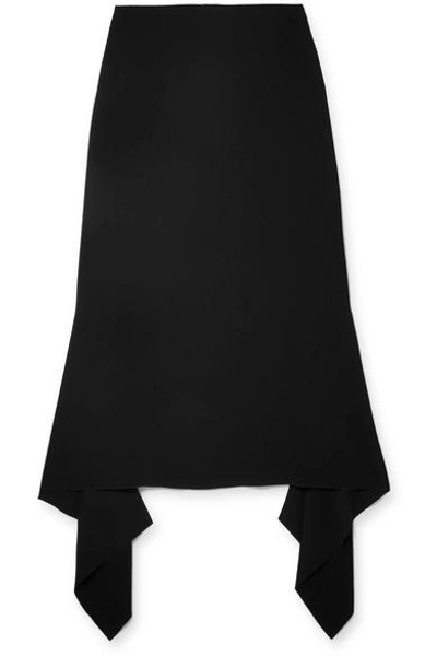 Joseph Stevie Asymmetric Crepe Midi Skirt In Black