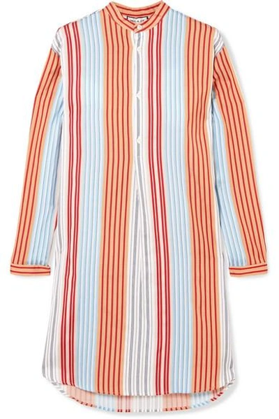 Paul & Joe Striped Poplin Shirt In Coral