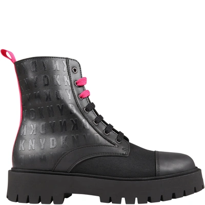Dkny Kids' Black Boots For Girl With Logos