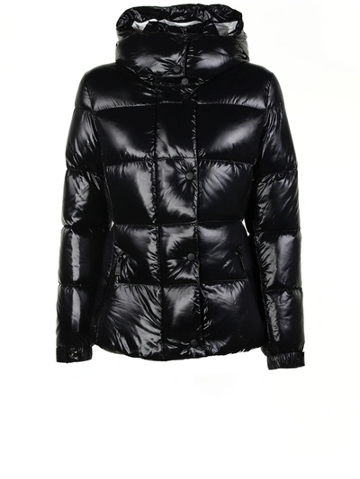 Add Down Jacket With Detachable Hood In Black