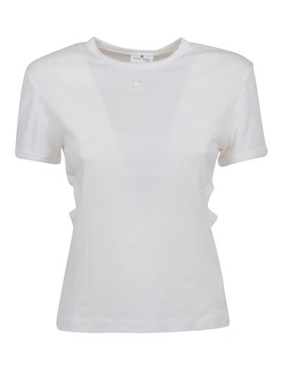 Courrges Cotton Slash T-shirt In Heritage White