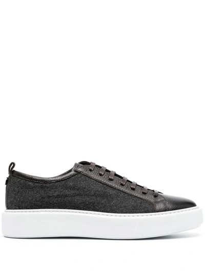 Barrett Fabric-panelled Low-top Sneakers In Grey