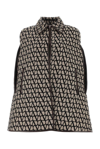 Valentino Leather-trimmed Canvas-jacquard Cape In Neutrals