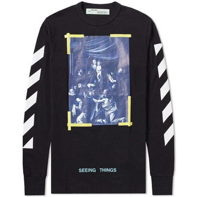 Off-white Diagonal Caravaggio Long Sleeve In Black ModeSens