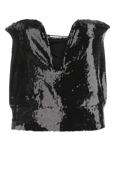 Isabel Marant Mandy Sequin-embellished Top In Black