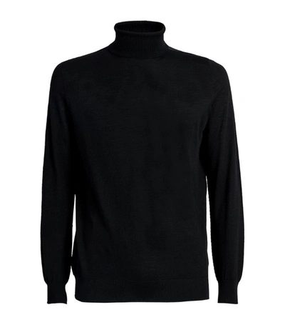 Johnstons Of Elgin Extra-fine Wool Rollneck Sweater In Black