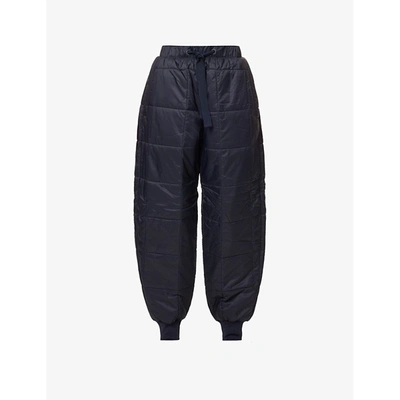 Barbour X Roksanda Arna Padded Tapered High-rise Shell Trousers In Midnight