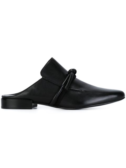 3.1 Phillip Lim Louie Suede-trimmed Leather Slippers In Black Box Calf ...