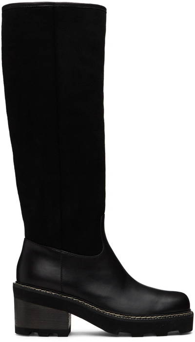 Gabriela Hearst Black Shearling Vylos Boots In Blk Black