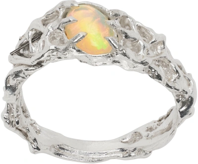 Mgn Ssense Exclusive Silver Forest Ring In Opal