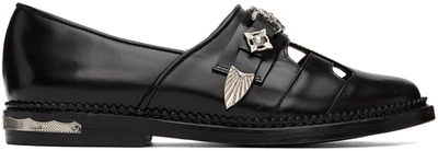Toga Ssense Exclusive Black Cutout Loafers In Aj117 Black