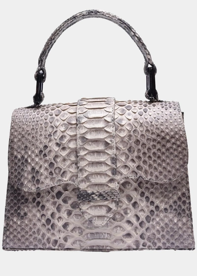 Adriana Castro La Marguerite Mini Python Top-handle Bag In Natural