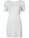 Helmut Lang Cutout Ribbed Cotton-jersey Mini Dress In Gray