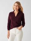 Faherty Jackson Sweater Polo Shirt In Claret Heather
