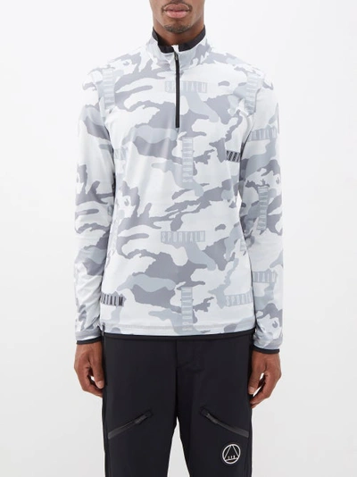 Sportalm Camouflage-print Thermal Base-layer Top In Silver