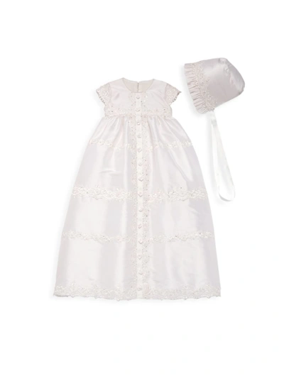 Macis Design Baby Girl's Organza, Lace & Silk Dress & Hat In Ivory