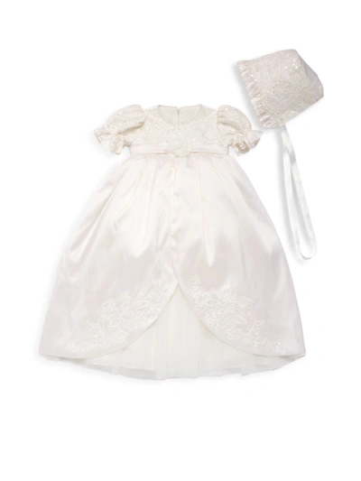 Macis Design Baby Girl's Embroidered Silk Organza Christening Dress In Ivory