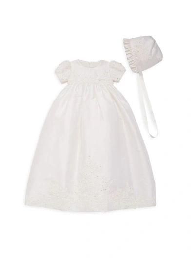 Macis Design Baby Girl's Embroidered Lace & Silk Christening Dress In Ivory