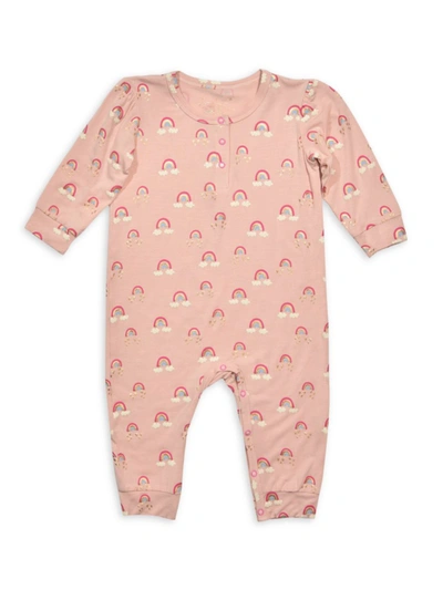 Egg New York Baby Girl's Rainbow Print Coveralls In Pink Print