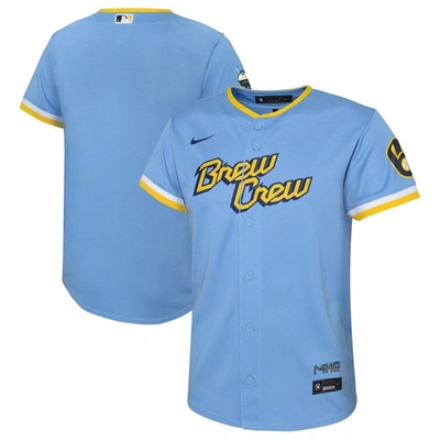 Nike Babies' Infant  Powder Blue Milwaukee Brewers 2022 City Connect Replica Team Jersey