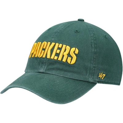 47 ' Green Green Bay Packers Clean Up Script Adjustable Hat