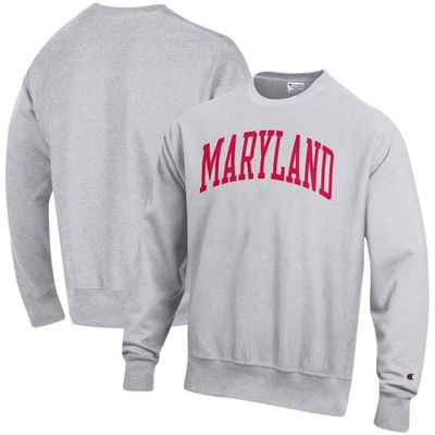Champion Heathered Gray Maryland Terrapins Arch Reverse Weave Pullover Sweatshirt