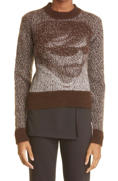 Paloma Wool Paufito Jacquard Alpaca Blend Sweater In Dark Brown