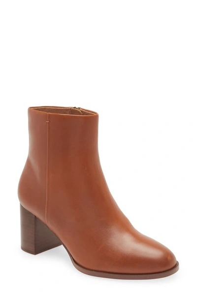 Madewell The Mira Side Seam Bootie In English Saddle