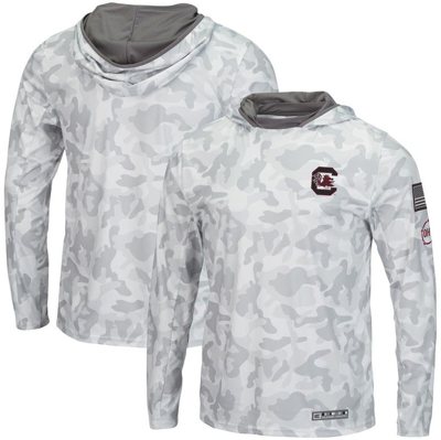 Colosseum Arctic Camo South Carolina Gamecocks Oht Military Appreciation Long Sleeve Hoodie Top