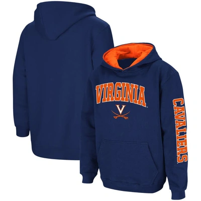 Colosseum Kids' Youth  Navy Virginia Cavaliers 2-hit Pullover Hoodie