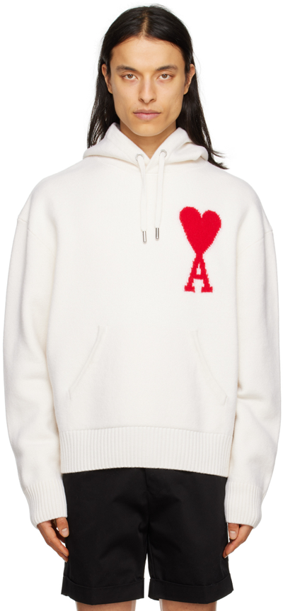 Ami Alexandre Mattiussi Ami De Coeur Hoodie In White