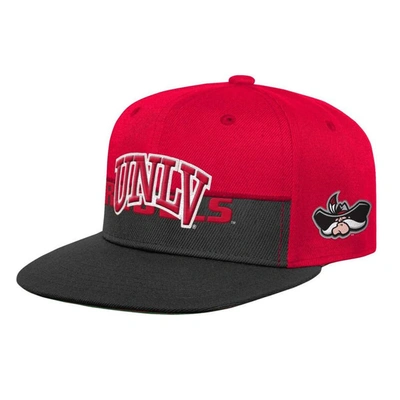 Mitchell & Ness Kids' Big Boys  Red And Black Unlv Rebels Half And Half Snapback Hat In Red,black
