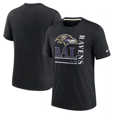 Nike Black Baltimore Ravens Wordmark Logo Tri-blend T-shirt