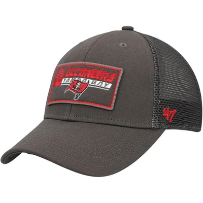 47 Kids' Youth ' Pewter Tampa Bay Buccaneers Levee Mvp Trucker Adjustable Hat