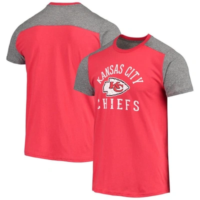 Majestic Men's Red, Grey Kansas City Chiefs Field Goal Slub T-shirt In Red,gray