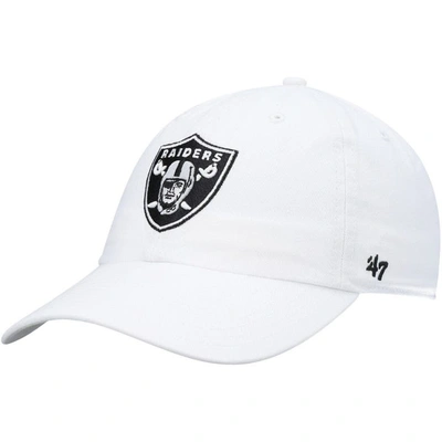 47 ' White Las Vegas Raiders Clean Up Adjustable Hat